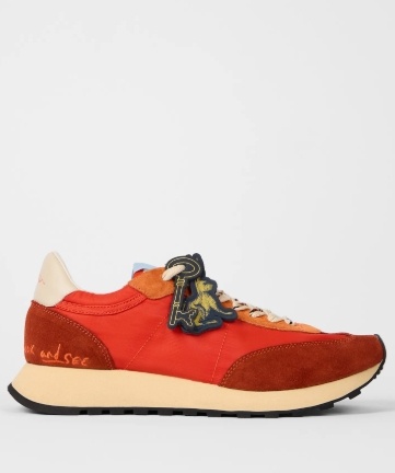 Paul Smith Lace Up Heren Leder Sneakers, oranje