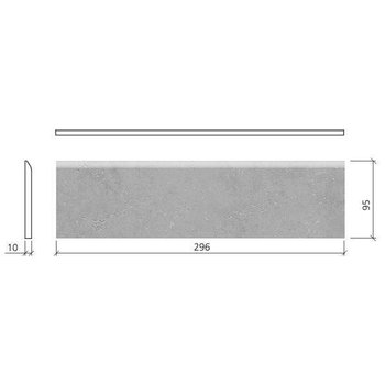 Mosa Core Collection Terra Plint 9,5X30 203 Bp Zwart Mat Per Stuk