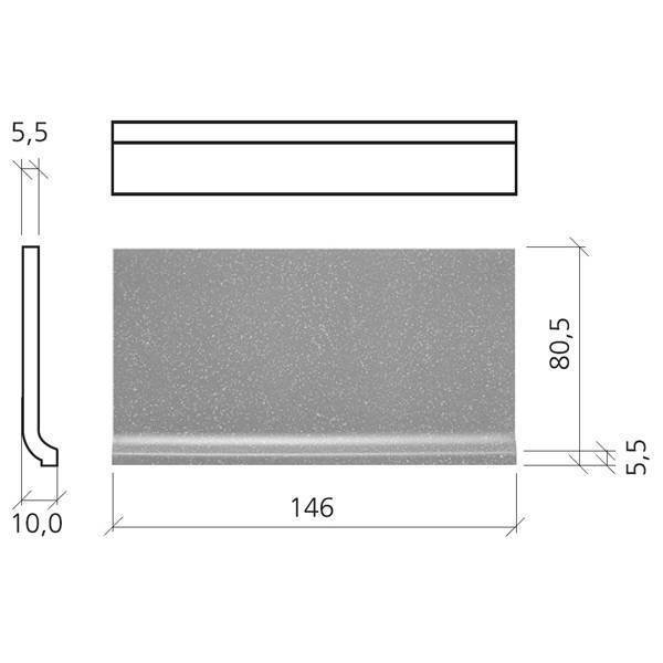 Mosa. Tegels. Softline Holplint 7,5X15 74070 Dp Grijsbruin, afname Per Stuk