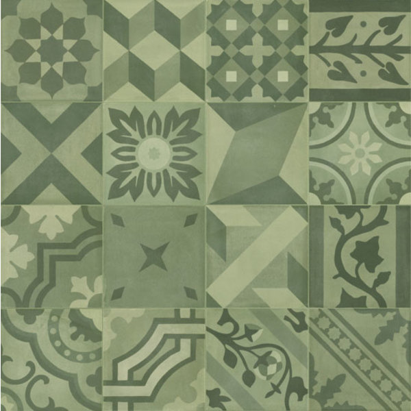 Marazzi D_Segni 20x20 Blend decor mix M608 Verde, afname per doos van 0,96 m²