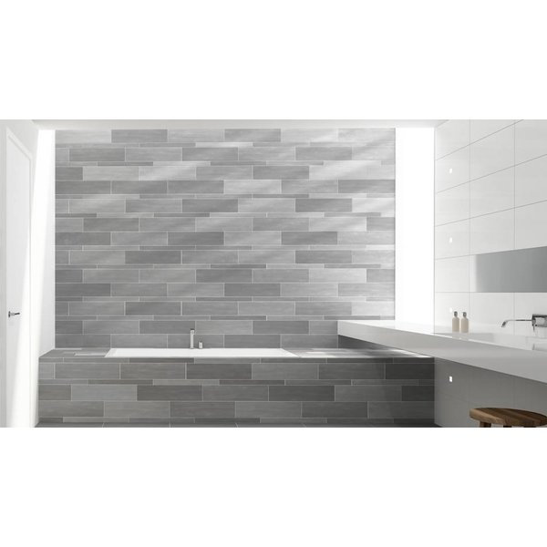 Mosa Terra Tones 15x60 206 ZV middengrijs mat, afname per doos van 0,72 m²