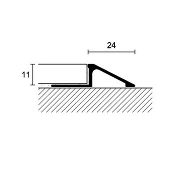 Profilpas mat zilver 11 mm profiel tbv hoogteverschil in vloeren a 270 cm