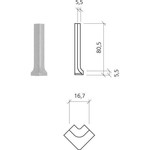 Mosa. Tegels. Global Collection Uitw Hoek 7,5X2 75630 Du Muisgrijs, afname Per Stuk