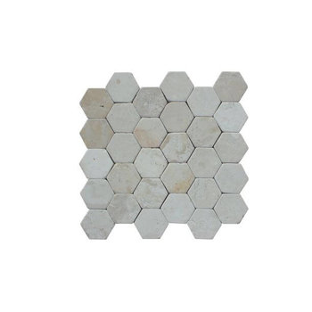 Marmermozaiek Hexagon cream 30x30 a 1 m²