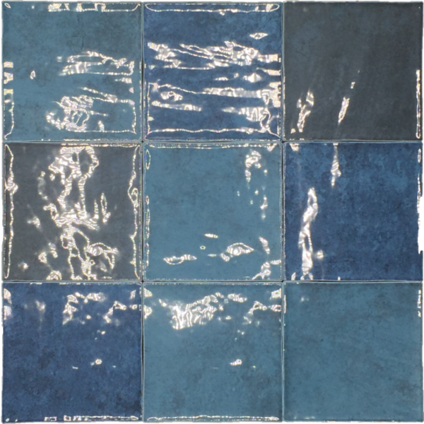 Revoir Paris Atelier blue marine glans 10x10, afname per doos van 0,8 m²