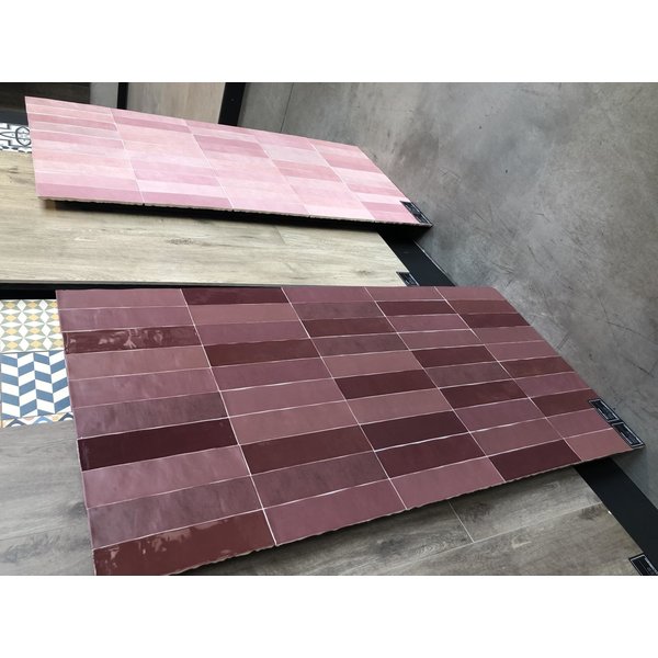 Revoir Paris Atelier bordeaux mat 6,2x25, afname per doos van 0,31 m²