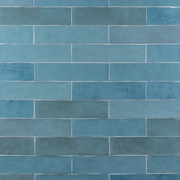 Revoir Paris Atelier turquoise glans 6,2x25, afname per doos van 0,31 m²