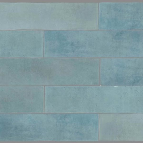 Revoir Paris Atelier turquoise mat 6,2x25, afname per doos van 0,31 m²