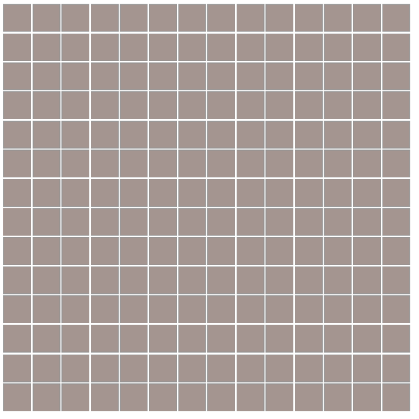 Winckelmans Mozaïek 2x2 cm, vlak, pale gris (GRP), 3,8 mm dik, afname per doos van 1,33 m²