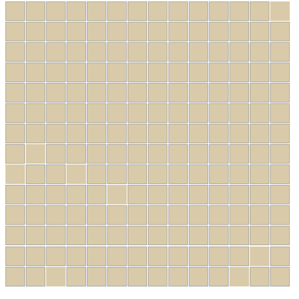 Winckelmans Mozaïek 2x2 cm, vlak, ivoire (IVO), 3,8 mm dik, afname per doos van 1,33 m²