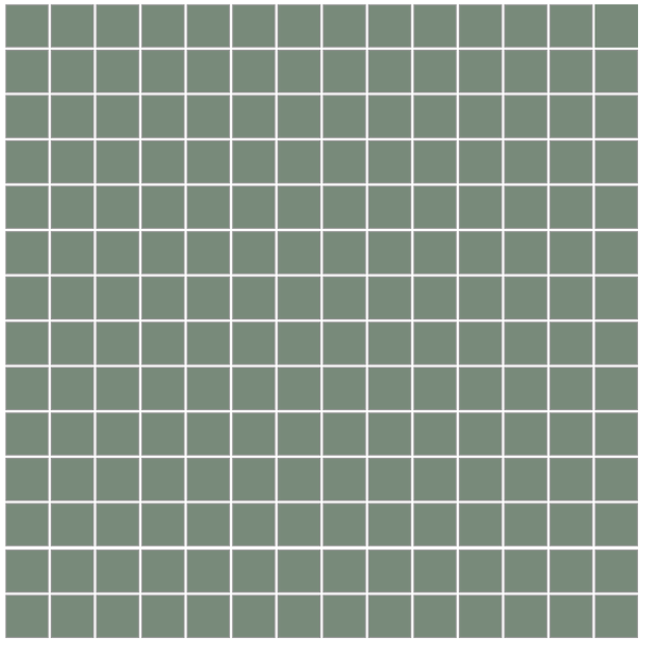 Winckelmans Mozaïek 2x2 cm, vlak, pale vert (VEP), 3,8 mm dik, afname per doos van 1,33 m²