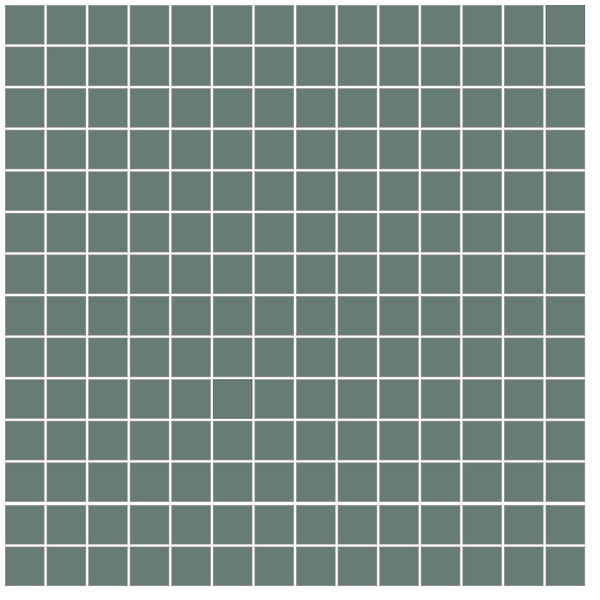 Winckelmans Mozaïek 2x2 cm, vlak, vert (209), 3,8 mm dik, afname per doos van 1,33 m²