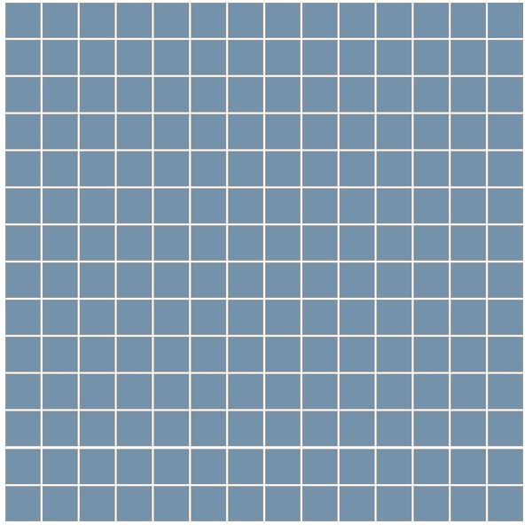 Winckelmans Mozaïek 2x2 cm, vlak, blue (BEU), 3,8 mm dik, afname per doos van 1,33 m²