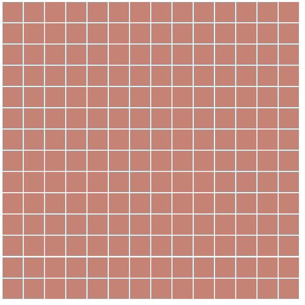 Winckelmans Mozaïek 2x2 cm, vlak, vieux rose (RSV), 3,8 mm dik, afname per doos van 1,33 m²