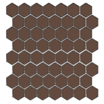 Winckelmans Hexagon 2,5 cm, vlak, brun (CHO), 3,8 mm dik, afname per doos van 1,156 m²