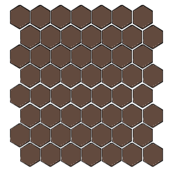 Winckelmans Hexagon 2,5 cm, vlak, brun (CHO), 3,8 mm dik a 1,066 m²