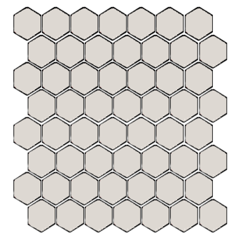 Winckelmans Hexagon 2,5 cm, vlak, blanc (BAU), 3,8 mm dik a 1,066 m²