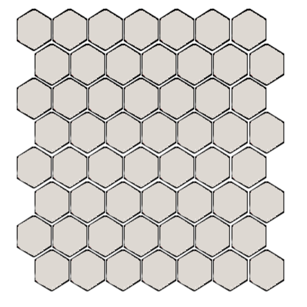 Winckelmans Hexagon 2,5 cm, vlak, blanc (BAU), 3,8 mm dik, afname per doos van 1,156 m²