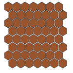 Winckelmans Hexagon 2,5 cm, vlak, caramel (CAR), 3,8 mm dik, afname per doos van 1,066 m²