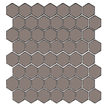 Winckelmans Hexagon 2,5 cm, vlak, gris (GRU), 3,8 mm dik a 1,066 m²