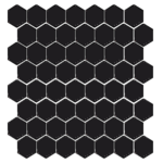 Winckelmans Hexagon 2,5 cm, vlak, noir (NOI), 3,8 mm dik, afname per doos van 1,156 m²