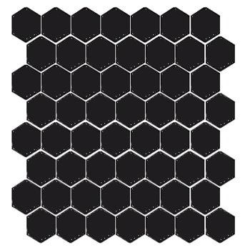Winckelmans Hexagon 2,5 cm, vlak, noir (NOI), 3,8 mm dik a 1,066 m²