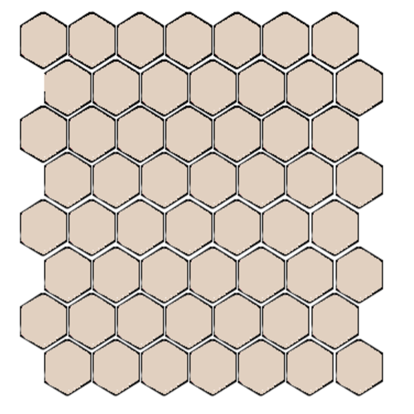Winckelmans Hexagon 2,5 cm, vlak, ontario (ONT), 3,8 mm dik, afname per doos van 1,066 m²