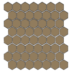 Winckelmans Hexagon 2,5 cm, vlak, cafe (CAF), 3,8 mm dik, afname per doos van 1,156 m²