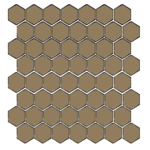 Winckelmans Hexagon 2,5 cm, vlak, cafe (CAF), 3,8 mm dik, afname per doos van 1,066 m²
