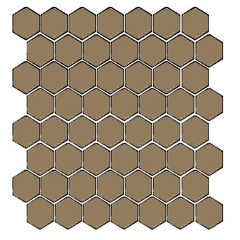 Winckelmans Hexagon 2,5 cm, vlak, cafe (CAF), 3,8 mm dik a 1,066 m²