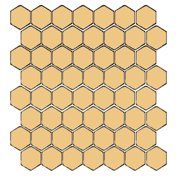 Winckelmans Hexagon 2,5 cm, vlak, cognac (COG), 3,8 mm dik a 1,066 m²