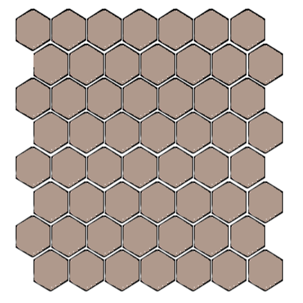Winckelmans Hexagon 2,5 cm, vlak, lin (LIN), 3,8 mm dik, afname per doos van 1,066 m²