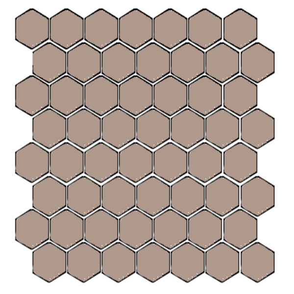 Winckelmans Hexagon 2,5 cm, vlak, lin (LIN), 3,8 mm dik, afname per doos van 1,156 m²