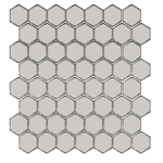 Winckelmans Hexagon 2,5 cm, vlak, gris perle (PER), 3,8 mm dik, afname per doos van 1,066 m²