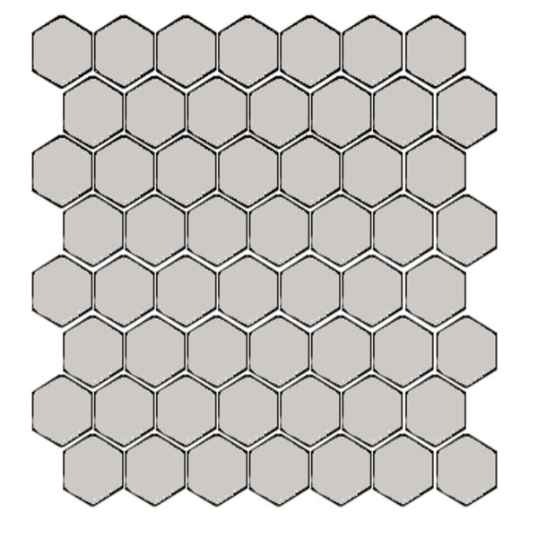 Winckelmans Hexagon 2,5 cm, vlak, gris perle (PER), 3,8 mm dik, afname per doos van 1,066 m²