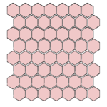 Winckelmans Hexagon 2,5 cm, vlak, rose (RSU), 3,8 mm dik, afname per doos van 1,066 m²