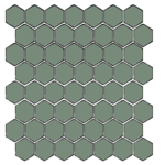 Winckelmans Hexagon 2,5 cm, vlak, pale vert (VEP), 3,8 mm dik, afname per doos van 1,066 m²