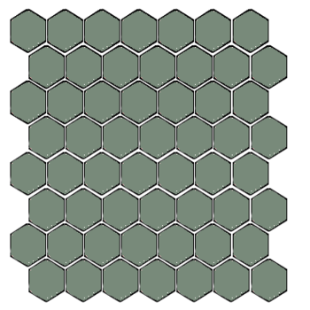 Winckelmans Hexagon 2,5 cm, vlak, pale vert (VEP), 3,8 mm dik a 1,066 m²