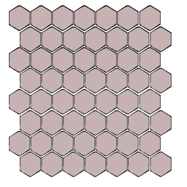 Winckelmans Hexagon 2,5 cm, vlak, Parma (PAR), 3,8 mm dik, afname per doos van 1,066 m²