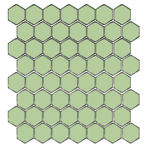 Winckelmans Hexagon 2,5 cm, vlak, pistache (PIS), 3,8 mm dik, afname per doos van 1,066 m²