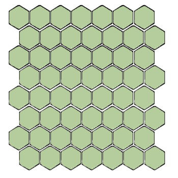 Winckelmans Hexagon 2,5 cm, vlak, pistache (PIS), 3,8 mm dik a 1,066 m²