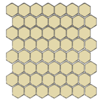 Winckelmans Hexagon 2,5 cm, vlak, vanille (VAN), 3,8 mm dik, afname per doos van 1,066 m²
