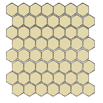 Winckelmans Hexagon 2,5 cm, vlak, vanille (VAN), 3,8 mm dik a 1,066 m²