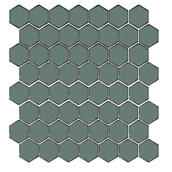 Winckelmans Hexagon 2,5 cm, vlak, vert (VEU), 3,8 mm dik a 1,066 m²