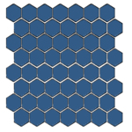 Winckelmans Hexagon 2,5 cm, vlak, bleu nuit (BEN), 3,8 mm dik, afname per doos van 1,066 m²