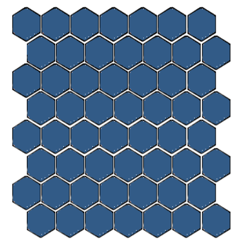 Winckelmans Hexagon 2,5 cm, vlak, bleu nuit (BEN), 3,8 mm dik a 1,156 m²