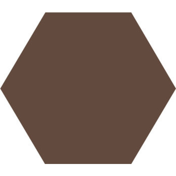 Winckelmans Hexagon 5 cm, vlak, brun (CHO), 5 mm dik, afname per doos van 0,11 m²