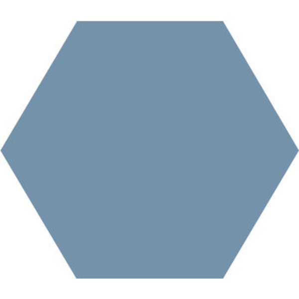 Winckelmans Hexagon 5 cm, vlak, blue (BEU), 5 mm dik, afname per doos van 0,11 m²