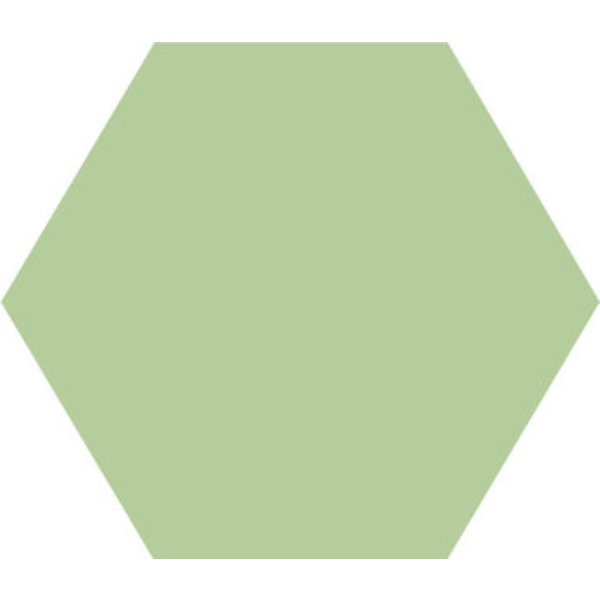 Winckelmans Hexagon 15 cm, vlak, pistache (PIS), 9 mm dik, afname per doos van 0,48 m²