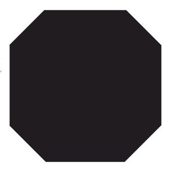 Winckelmans Octagon 10x10 cm, vlak, noir (NOI), 9 mm dik a 0,5 m²